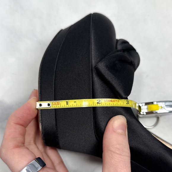 CASADEI Silk Satin Knot Bow Chunky Platform Stiletto Pumps High Heels Black 6 - Picture 13 of 15